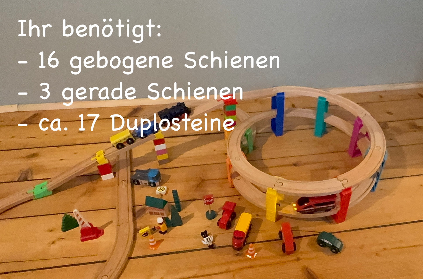 Farbenfrohe Spirale für die Holzeisenbahn - Brio® / Duplo® / Lego® / Lillabo® / IKEA®