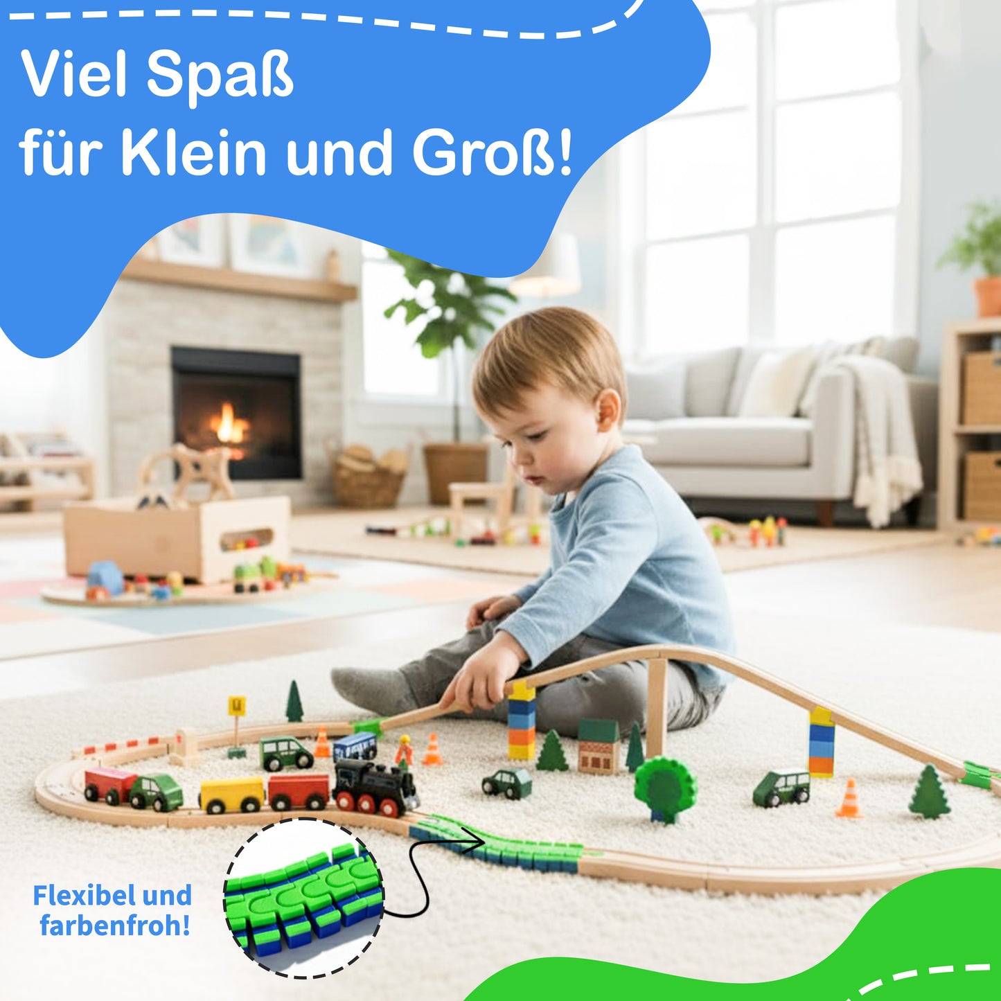 Extrem (!) flexible Schiene für Brio, Lilabo, Bloxx Holzeisenbahn